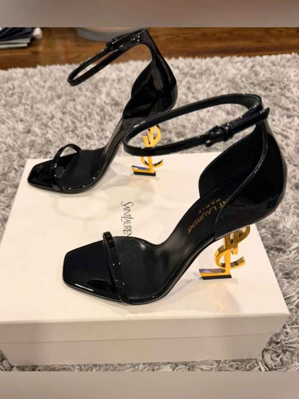 Saint Laurent Opyum Sandals in Black Patent Leather size 36 US 6 - Picture 3 of 8
